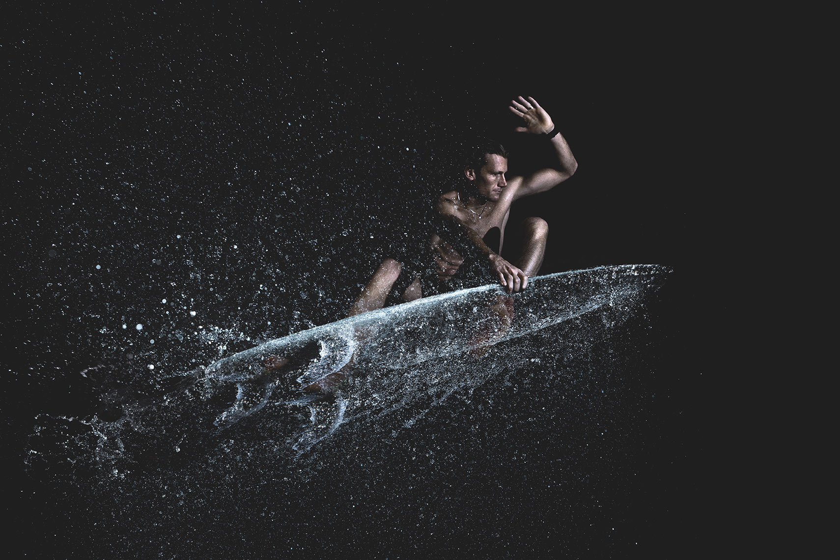 Professional surfer advertising image